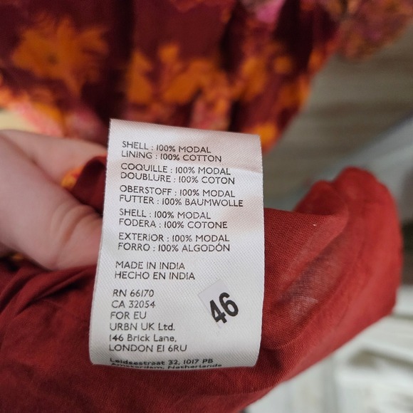 Free People Tilda Wrap Floral Maxi Dress Peach Gypsy Boho Womens Large NWT‎ - Picture 7 of 8